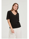 Moodo Blúzka s výstrihom do "V" čierna Moodo
