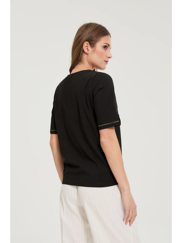 Moodo Blúzka s výstrihom do "V" čierna Moodo