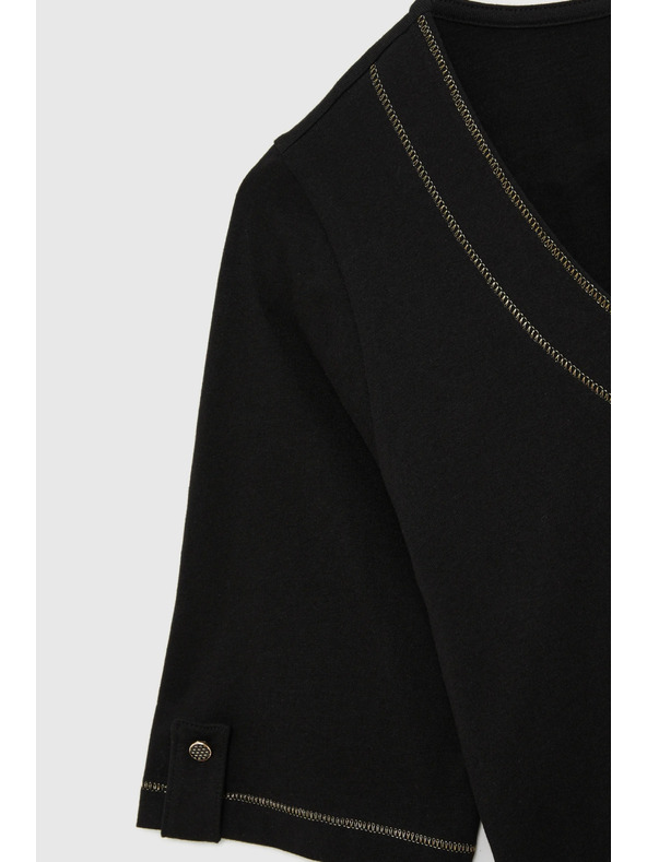 Moodo Blúzka s výstrihom do "V" čierna Moodo