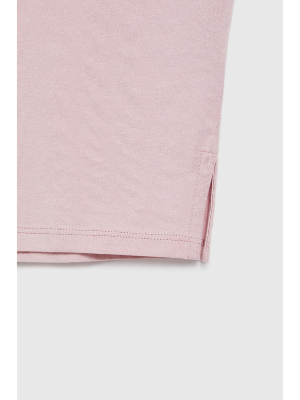 Moodo Bavlnené tričko s V výstrihom svetlo ružové Moodo