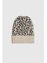 Moodo Zimná čiapka s potlačou pantery piesková Moodo