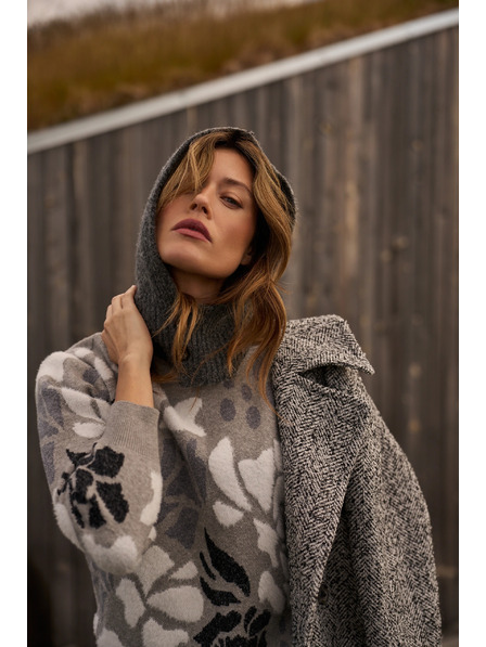 Moodo Pletená kukľa sivá Moodo