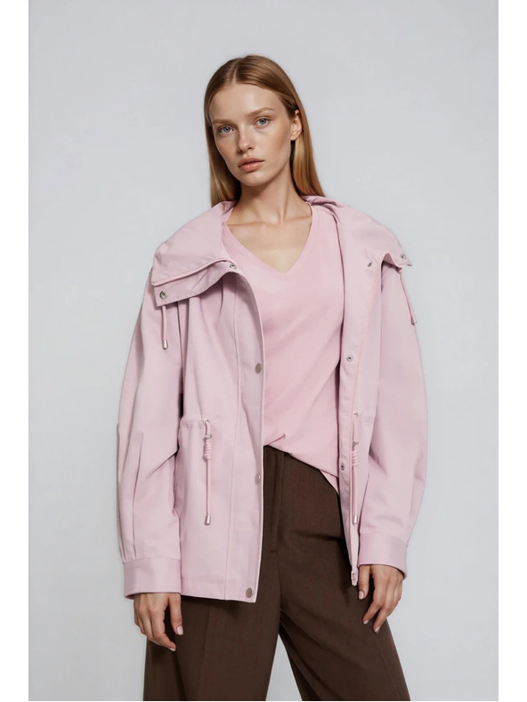 Moodo Bunda s kapucňou ružová Moodo