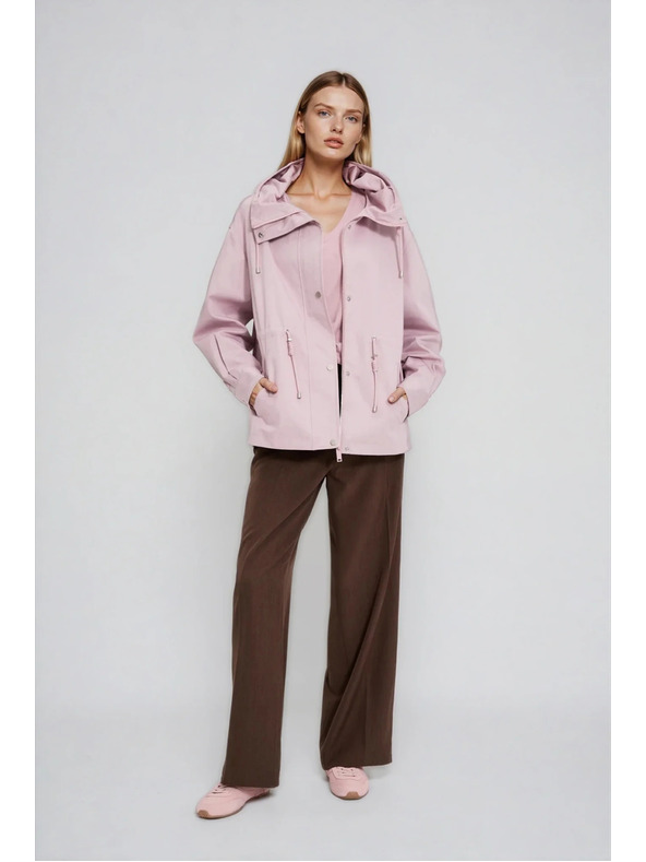 Moodo Bunda s kapucňou ružová Moodo