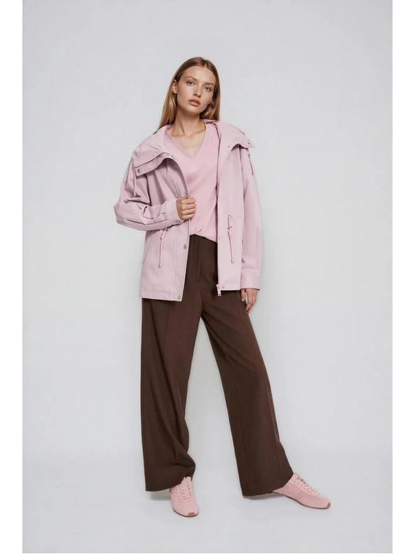 Moodo Bunda s kapucňou ružová Moodo