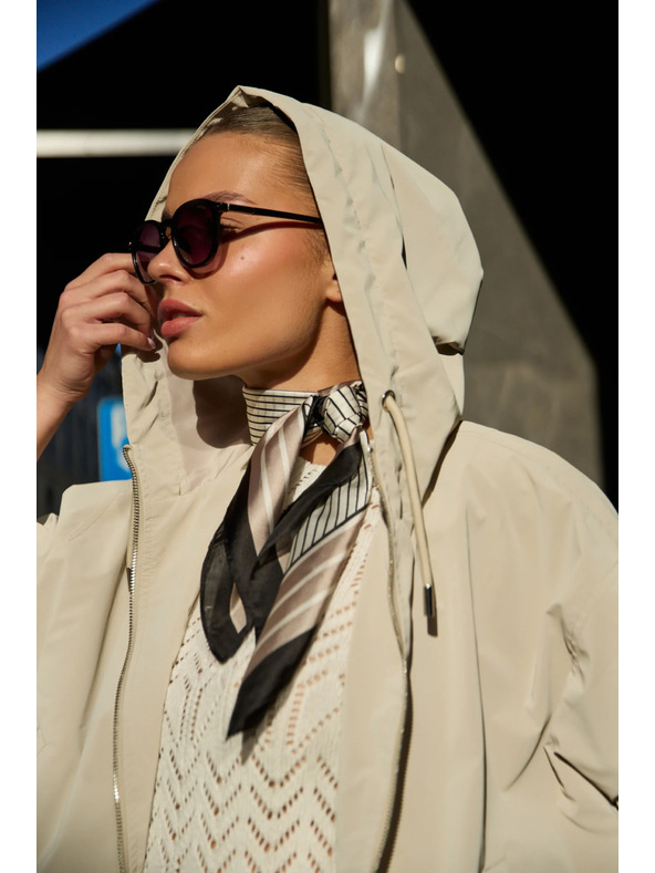 Moodo Tenká bunda s kapucňou béžová Moodo