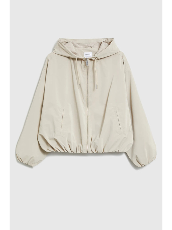 Moodo Tenká bunda s kapucňou béžová Moodo