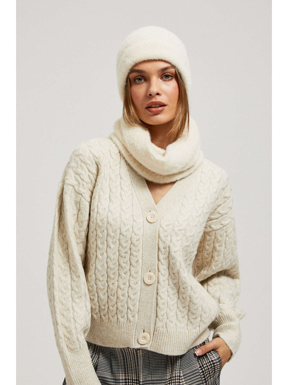 Moodo Hladká čiapka piesková Moodo