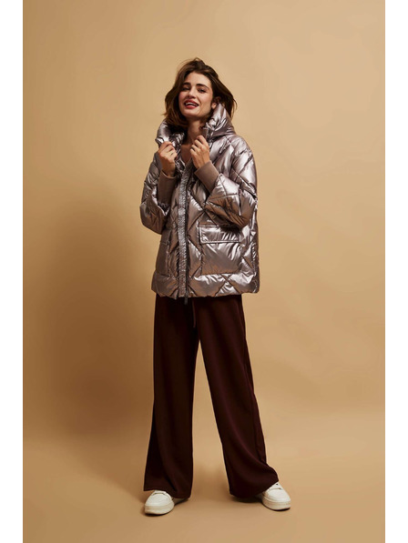 Moodo Metalická prešívaná bunda Moodo