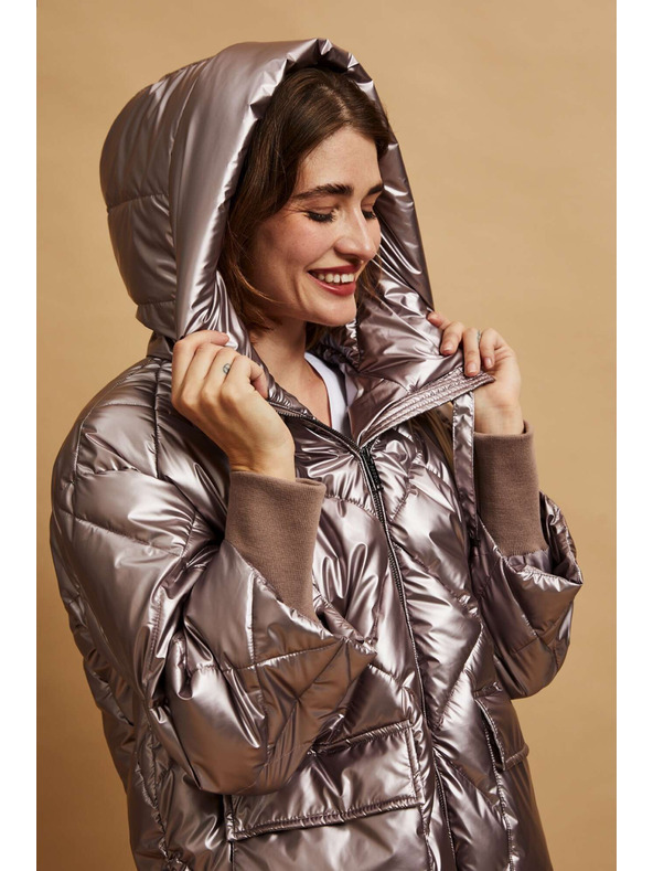Moodo Metalická prešívaná bunda Moodo