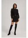 Moodo Sukňa v štýle tweed s dekoratívnymi gombíkami čierna Moodo