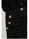 Moodo Sukňa v štýle tweed s dekoratívnymi gombíkami čierna Moodo