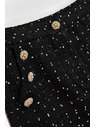 Moodo Sukňa v štýle tweed s dekoratívnymi gombíkami čierna Moodo
