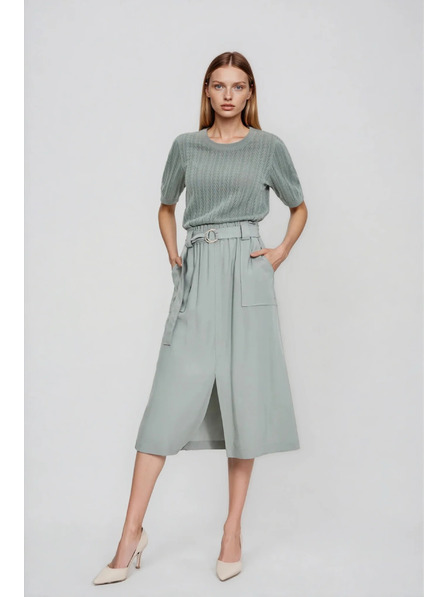 Moodo Sukňa z viskózy olivová Moodo