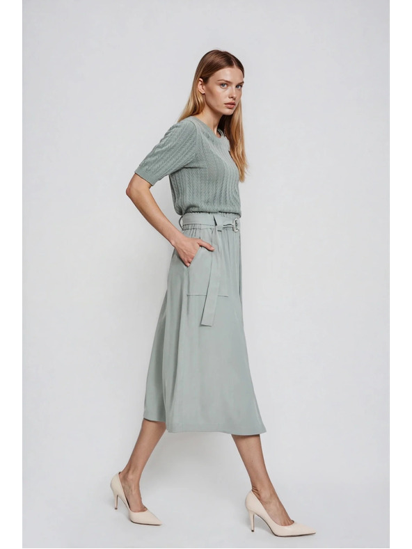 Moodo Sukňa z viskózy olivová Moodo