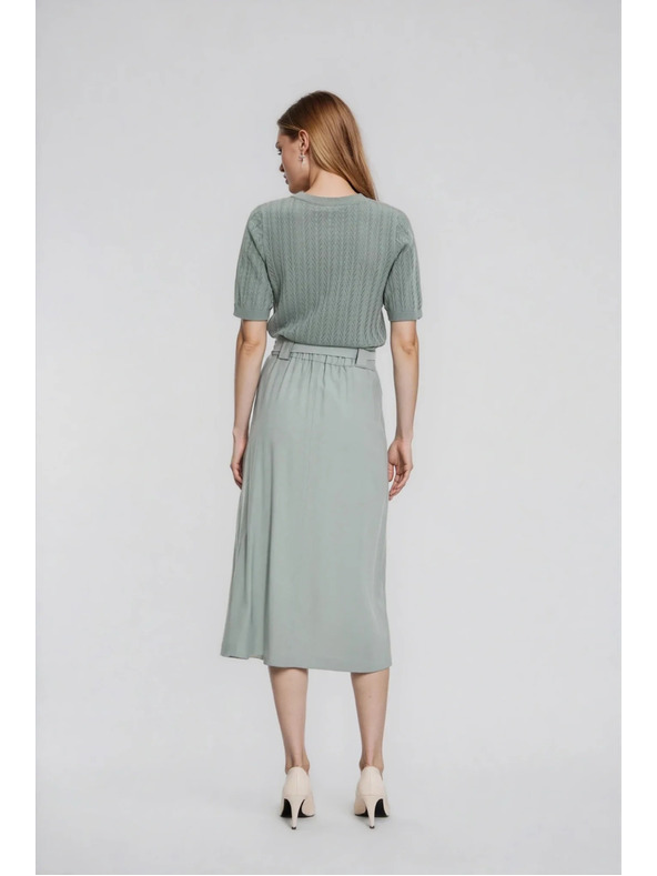 Moodo Sukňa z viskózy olivová Moodo