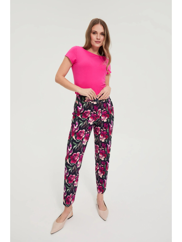 Moodo Nohavice s kvetmi tmavomodré Moodo