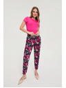 Moodo Nohavice s kvetmi tmavomodré Moodo