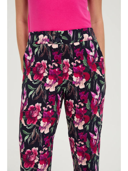 Moodo Nohavice s kvetmi tmavomodré Moodo