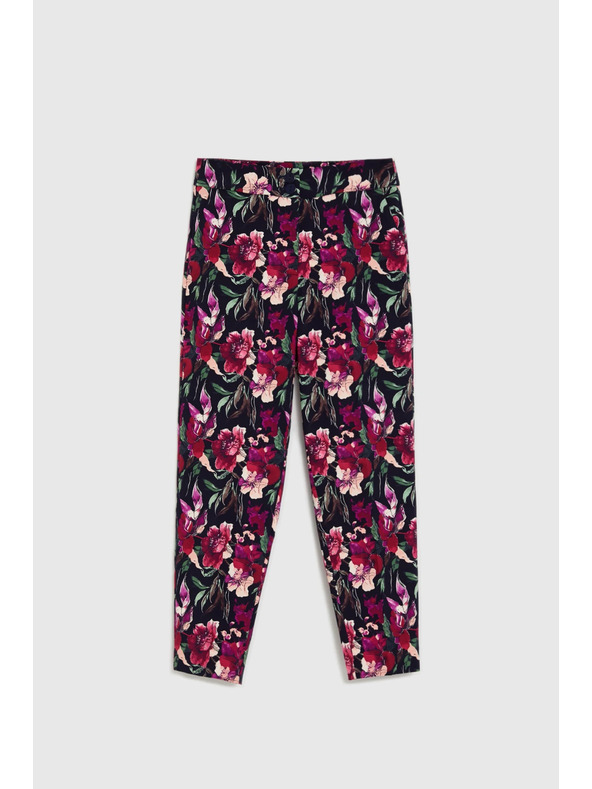 Moodo Nohavice s kvetmi tmavomodré Moodo