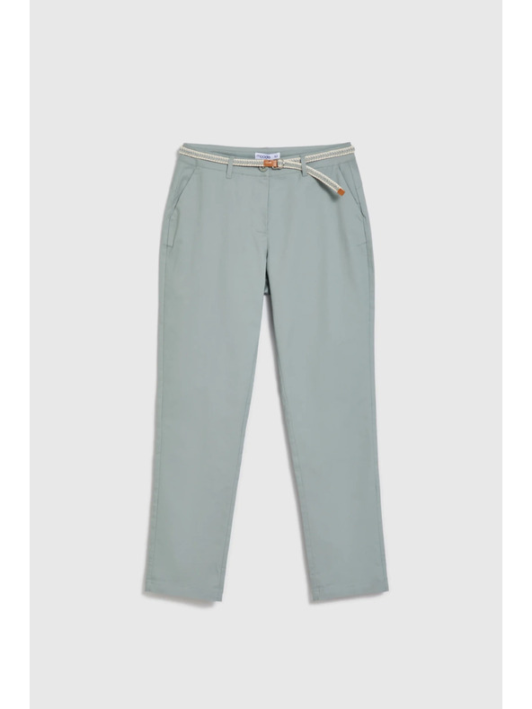 Moodo Bavlnené nohavice olivové Moodo