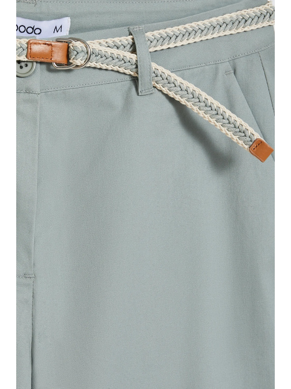 Moodo Bavlnené nohavice olivové Moodo