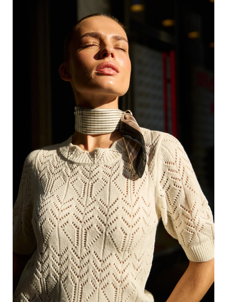 Moodo Azúrový sveter piesková Moodo