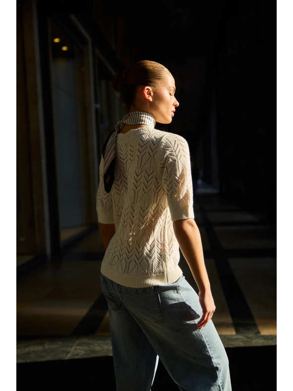 Moodo Azúrový sveter piesková Moodo