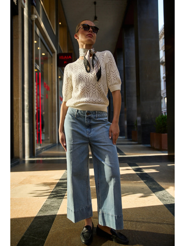 Moodo Azúrový sveter piesková Moodo