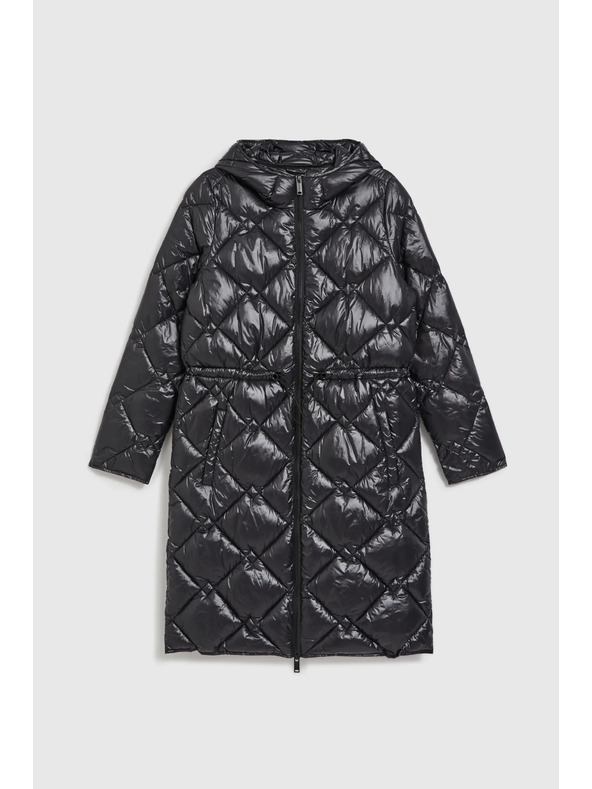 Moodo Prešívaná bunda so stahovacou šnúrou čierna Moodo