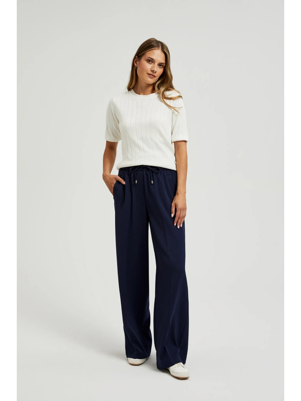 Moodo Viskózový sveter s metalickým vlákom biely Moodo