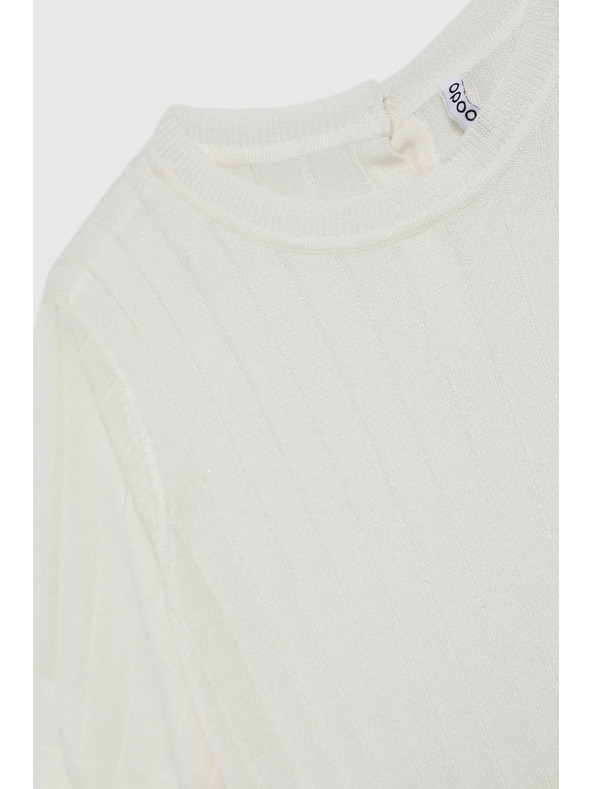 Moodo Viskózový sveter s metalickým vlákom biely Moodo