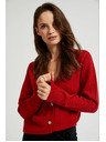 Moodo Kardigan s gombíkami v tvare ruže červený Moodo