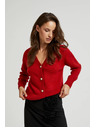 Moodo Kardigan s gombíkami v tvare ruže červený Moodo
