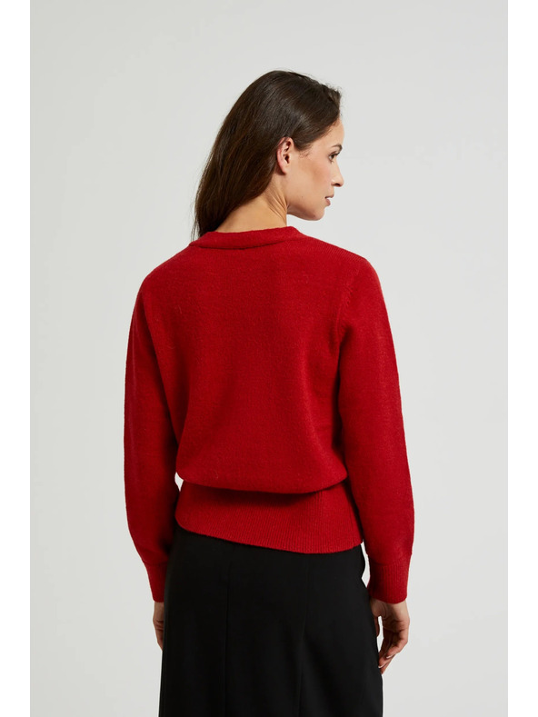 Moodo Kardigan s gombíkami v tvare ruže červený Moodo