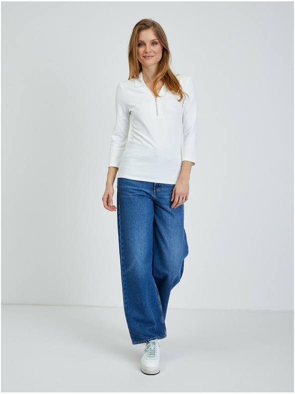 Orsay Krémové tričko s trojštvrťovým rukávom ORSAY