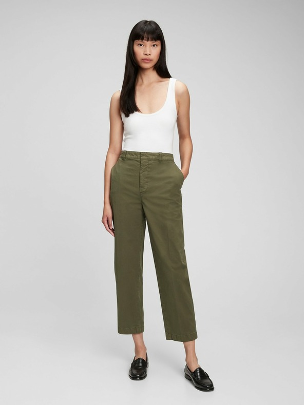 GAP Khaki nohavice Mid Rise straight up GAP