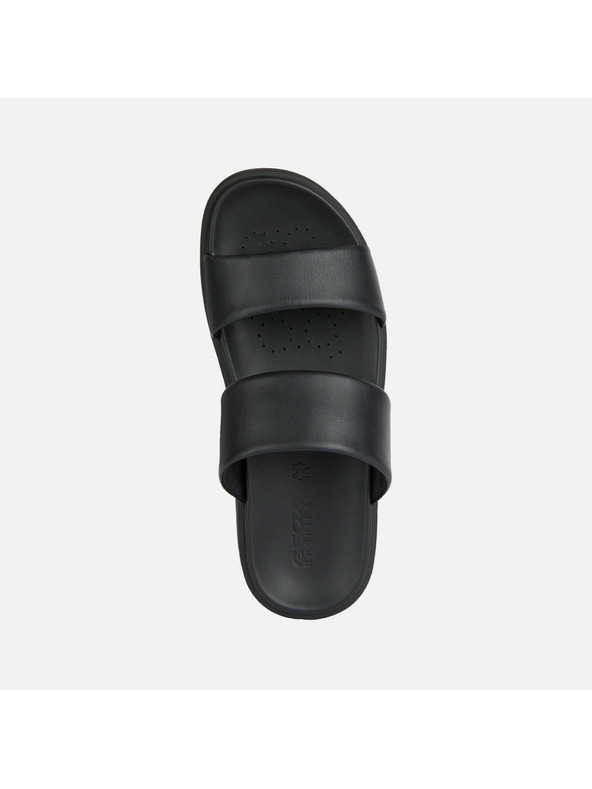 Geox Čierne pánske kožené pantofle Geox Spherica