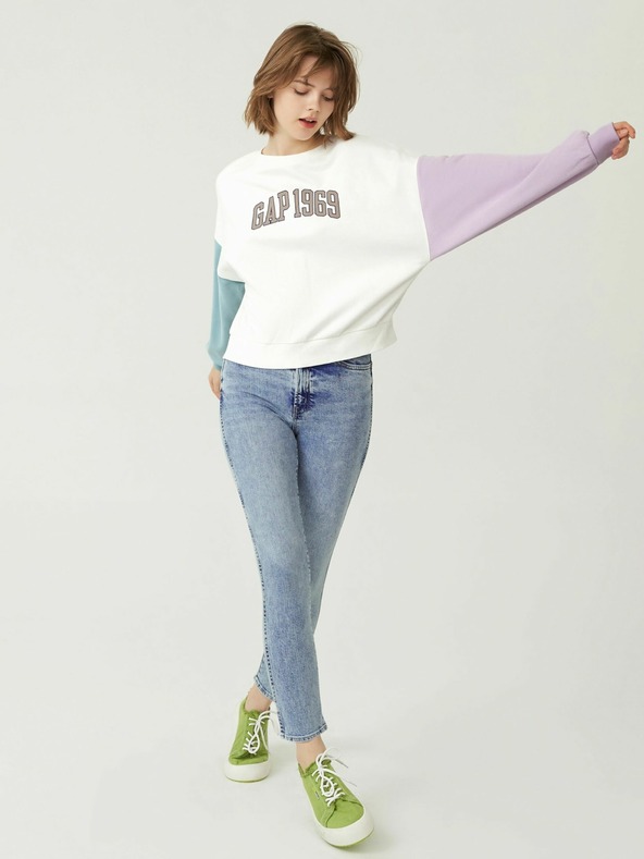 GAP Džínsy slim High Rise Vintage Washwell GAP