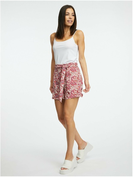 Orsay Krémovo-ružové dámske vzorované šortky ORSAY