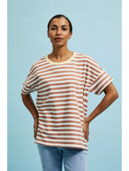 Moodo Mikina s prúžkami hnedá Moodo