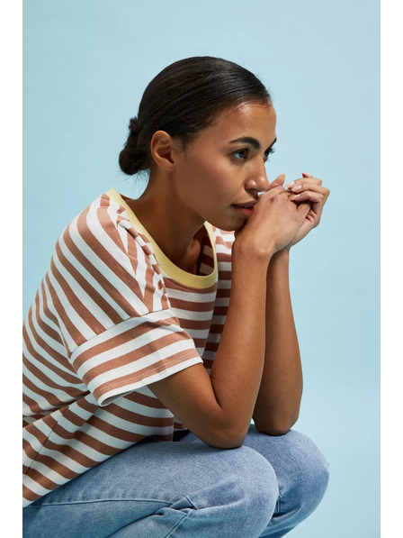 Moodo Mikina s prúžkami hnedá Moodo