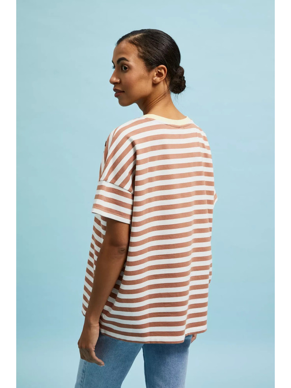 Moodo Mikina s prúžkami hnedá Moodo