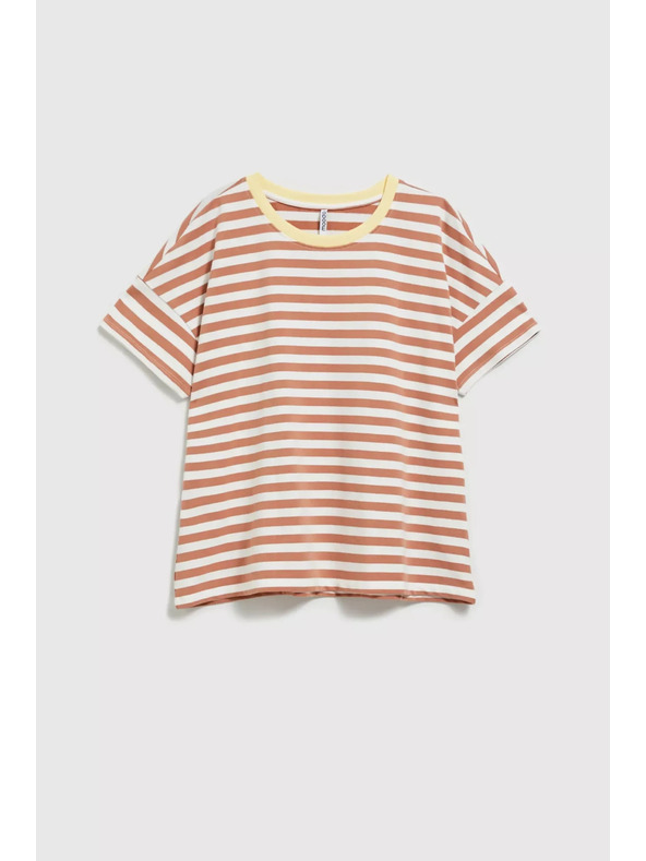 Moodo Mikina s prúžkami hnedá Moodo