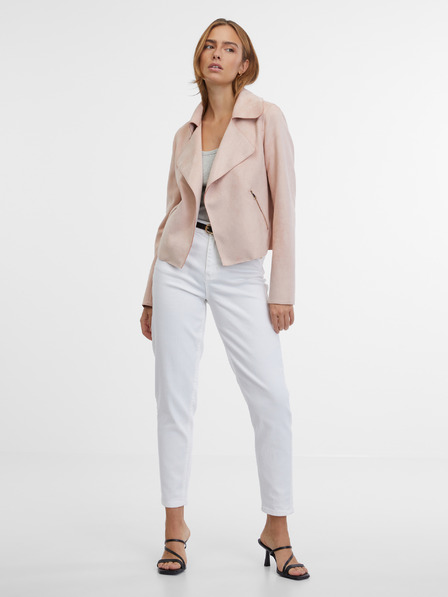 Orsay Svetloružová dámska bunda v semišovej úprave ORSAY