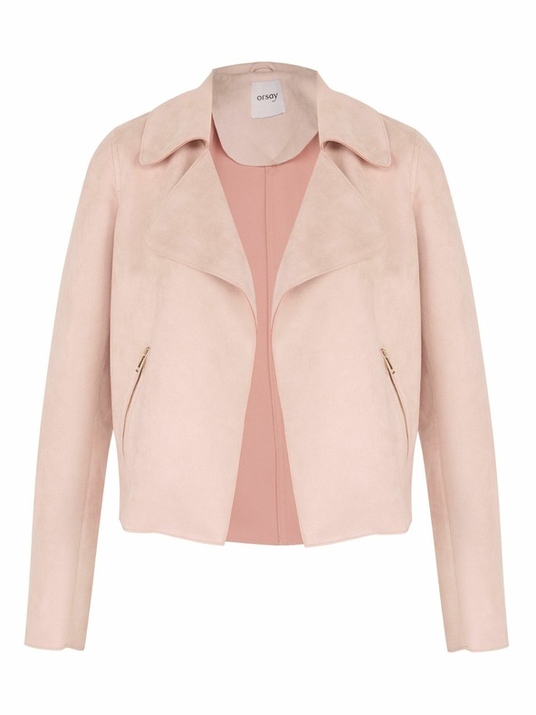 Orsay Svetloružová dámska bunda v semišovej úprave ORSAY