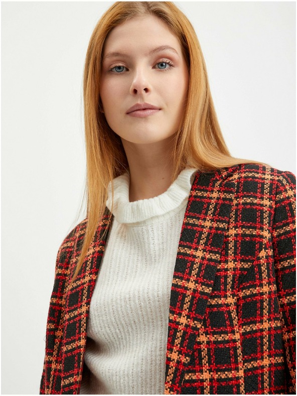 Orsay Čierno-červené dámske kockované sako ORSAY