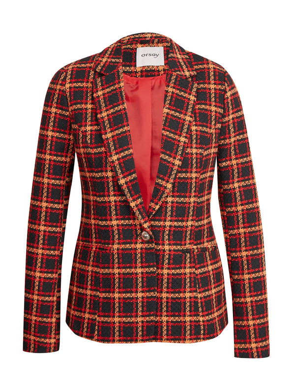 Orsay Čierno-červené dámske kockované sako ORSAY