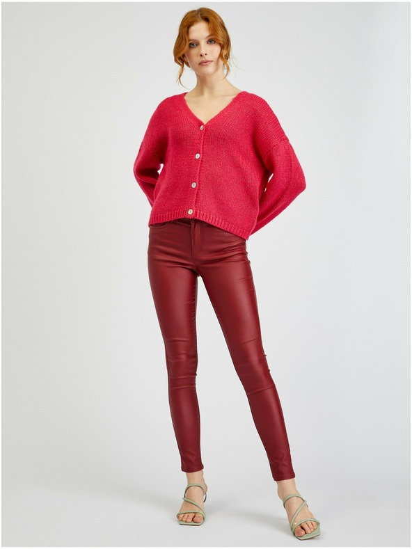 Orsay Tmavoružový dámsky voľný sveter ORSAY