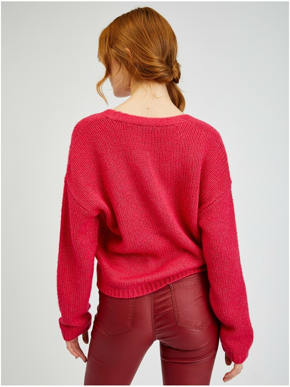 Orsay Tmavoružový dámsky voľný sveter ORSAY